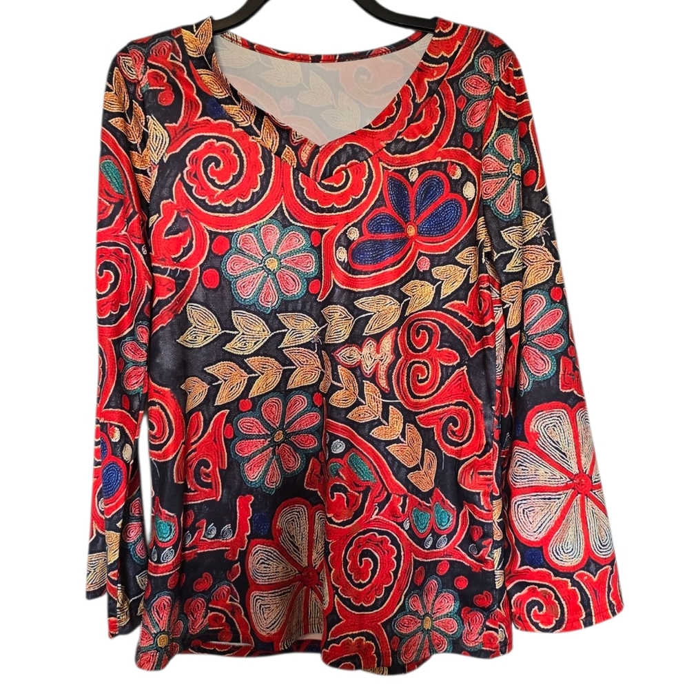 3/$15 Abstract Floral Blouse Size Small